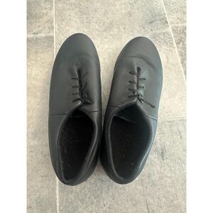 Bloch #2AT 02 Shockwave Black Soft Leather Lace Up Tap shoes 8M EUC